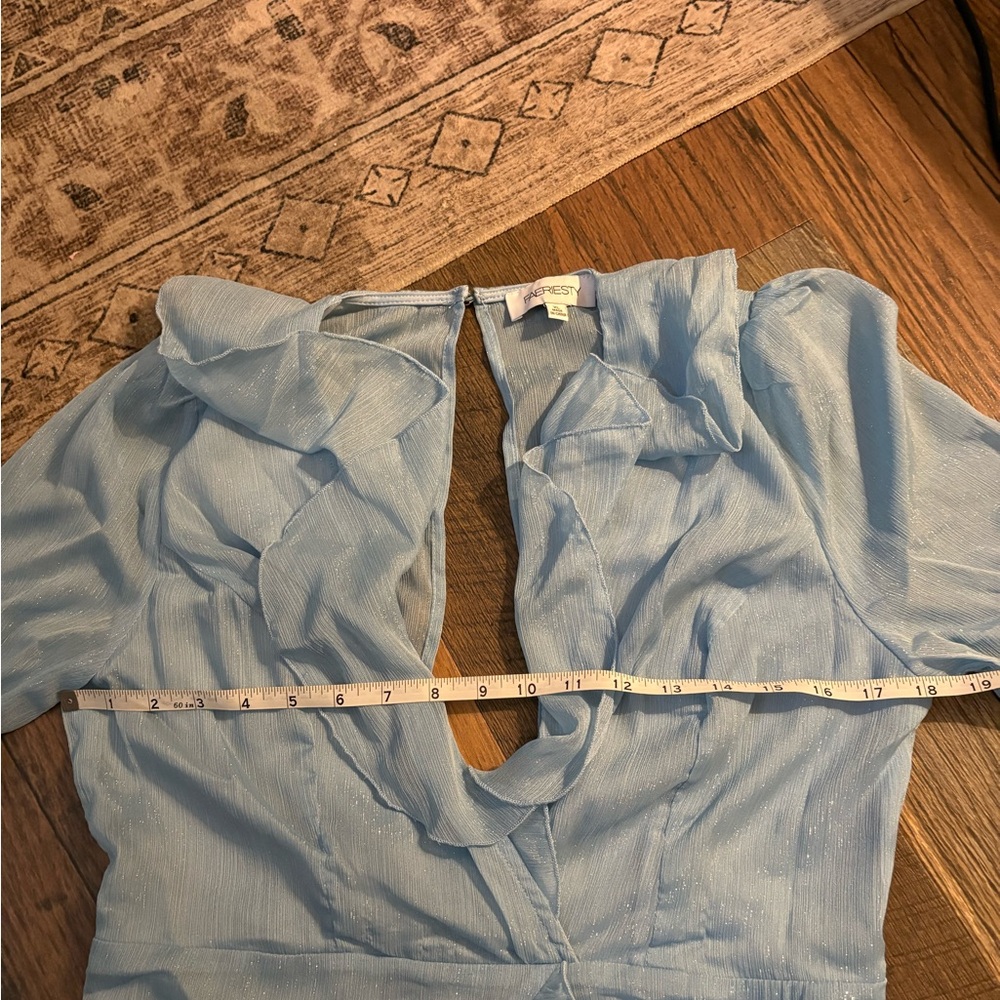 💎 Faeriesty Light Blue Ruffle Maxi Dress – Size XL - Picture 5 of 5
